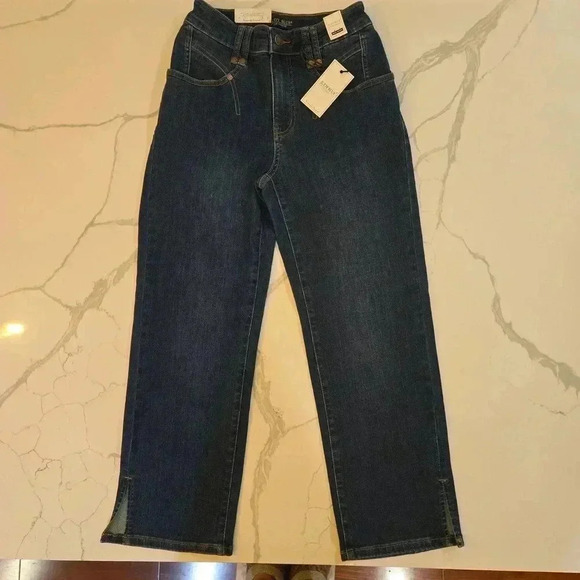 NWT Judy Blue Womens High Waisted Relaxed Straight Leg Jeans Dark Blue Size 26 - Picture 1 of 10